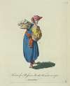 Habit of a Russian market woman in 1768. Marchande Russe.