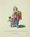 Summer habit of a Russian woman with her cloak off in 1765. Femme Russe sans sa coesse.