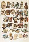 Thirty-one cut-outs from advertising banner for Allen & Ginter Cigarettes