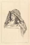 Bust Portrait of a Woman wearing a Hooded Mantle