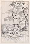 Plate 2; Bertoldo holding a tart in his hand and wearing a sieve on his head