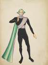 Candide: Unidentified Character in Black Bodysuit, Silver Sash, and Green Cape