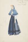 Life and Death of an American: Kathleen Dorgan Christening Miss Floyd blue hooded cape, with blue skirt