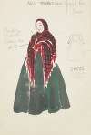 Life and Death of an American: Miss Baraks green dress, red and black shawl