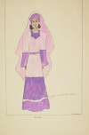 Run Little Chillun: Reba. Purple gown with gold lines. Long purple veiled cap