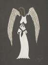 No More Peace: White halter top with white double layer skirt, and angel wings