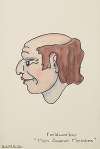 Men Against Microbes(Marionettes): Fieldworker head with pink lips and balding brown hair