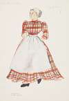 Silas the Chore Boy: Nancy Ridley. Red plaid dress, white apron, and black shoes