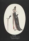 Sleeping Beauty: Witch. White gown with black coat, and high collar