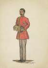 Case of Philip Lawrence: Red uniform with grey trousers and rectangular concertina