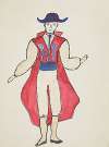 Circus: Burton Lancaster & Nicholas Luccia red vest cape with blue cummerbund and hat