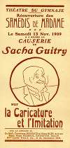 Théâtre du gymnase – Causerie de Sacha Guitry