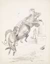 William Randolph Hearst about to fall off of a bucking Democrat donkey in front of the Democratic Club N.Y.