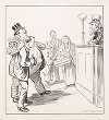 Uncle Sam as judge in a courtroom