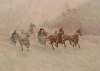 Sleighs pulled by horses running through snow (after F.M. Lamb)