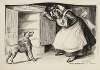 Congress, depicted as Old Mother Hubbard, opens her cupboard (the U.S. Treasury) to get food for her dog but finds it is empty