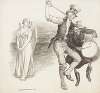 Uncle Sam dances with a skeleton in uniform, representing War, while a female angel watches them and weeps.