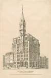 The new Tribune Building, Printing House Square, Nassau, Chatham, Spruce, and Frankfort Streets