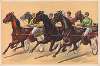 Harness race depicting five horses