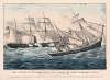 The U.S. sloop of war ‘Kearsarge’ 7 guns, sinking the pirate ‘Alabama’ 8 guns; off Cherbourg, France, Sunday June 19th. 1864