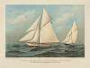 Vigilant and Valkyrie in a ‘thrash to windward’; in their international race for ‘The America’s Cup’ Oct. 7th, 9th. & 13th. 1893