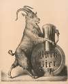 Bock Bier [goat on hind legs, holding large mug of beer with front hooves]