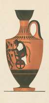 Attic black-figure lekythos depicting Dionysus in a chariot pulled by a sileni team