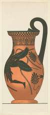 Attic jug, late black figure period, possibly depicting the winged soul of a hero