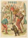 Eulenspiegel and bear perform before the king and townspeople