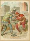 Knight pulls the ear of Eulenspiegel