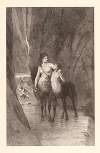 Two centaurs, mother and child, standing in mountain stream