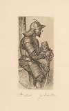 Man in armor with sword and pulley