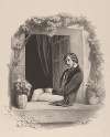 Melancholy, young man with folded hands sitting on window sill