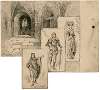 King Richard III, the oratory and three small insets of Queen Elizabeth (Mary Rorke), Richmond, and Duke of Gloucester