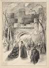 Macbeth, act I, scene 6, Lyceum Theatre, January 19, 1889, Henry Irving as Macbeth, Ellen Terry as Lady Macbeth