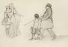 Sans titre; deux militaires ; un enfant guidant un aveugle