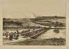 The pontoon bridges.