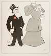 Caricature of a mismatched couple