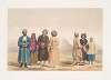 Fort of Kelat-e-Giljee, a chieftain & female of the Giljee tribe & Huzzareh peasants
