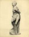 Tekening van staand klassiek beeld