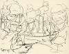 Twee personen met schip tussen hen in