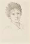 Head study of a young lady, possibly May Gaskell