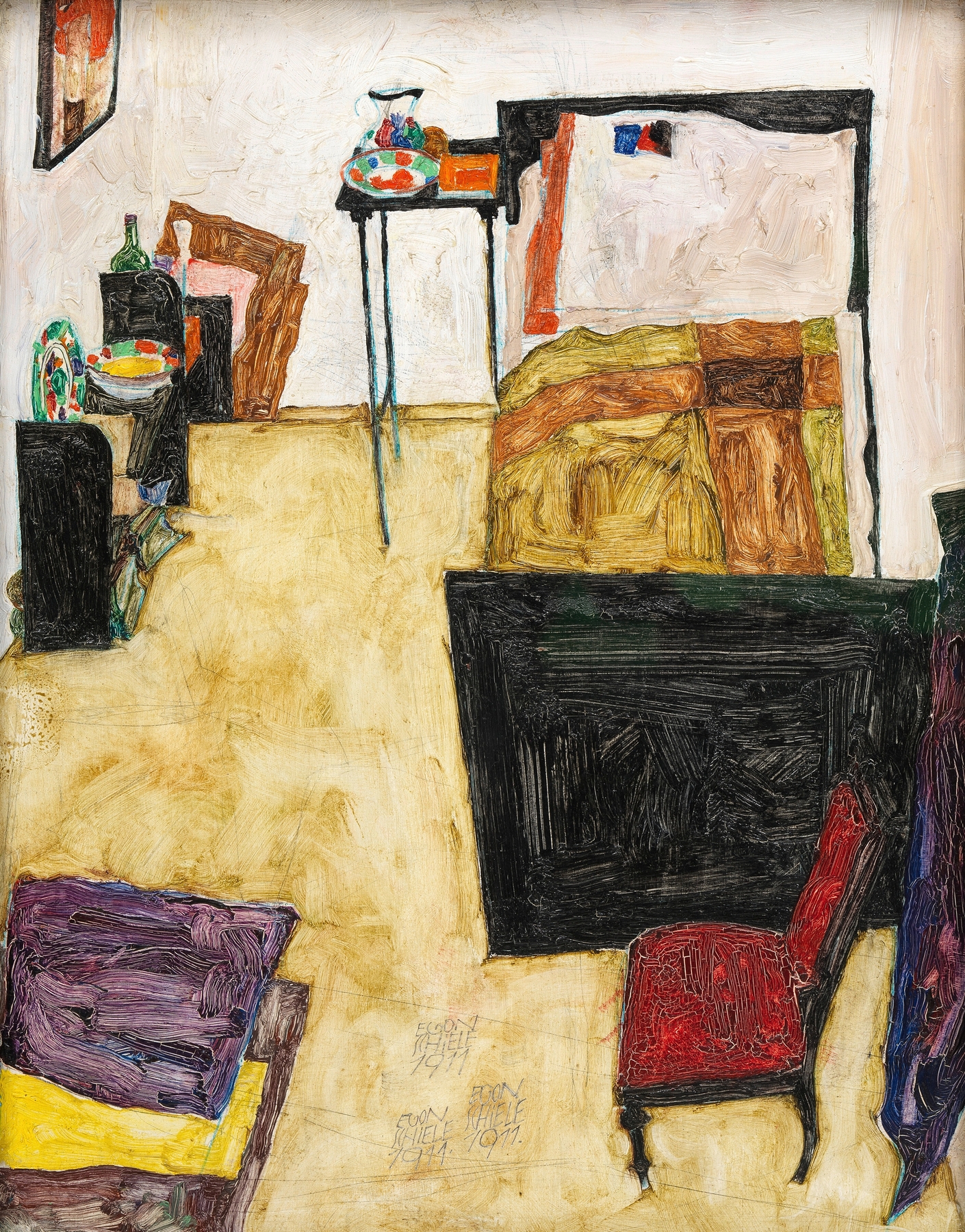Mein Wohnzimmer (Das Zimmer des Künstlers in Neulengbach) (1911)