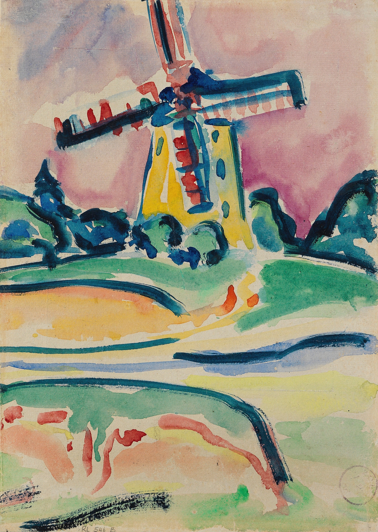 Windmühle (Eine Windmühle auf Fehmarn) (1908)