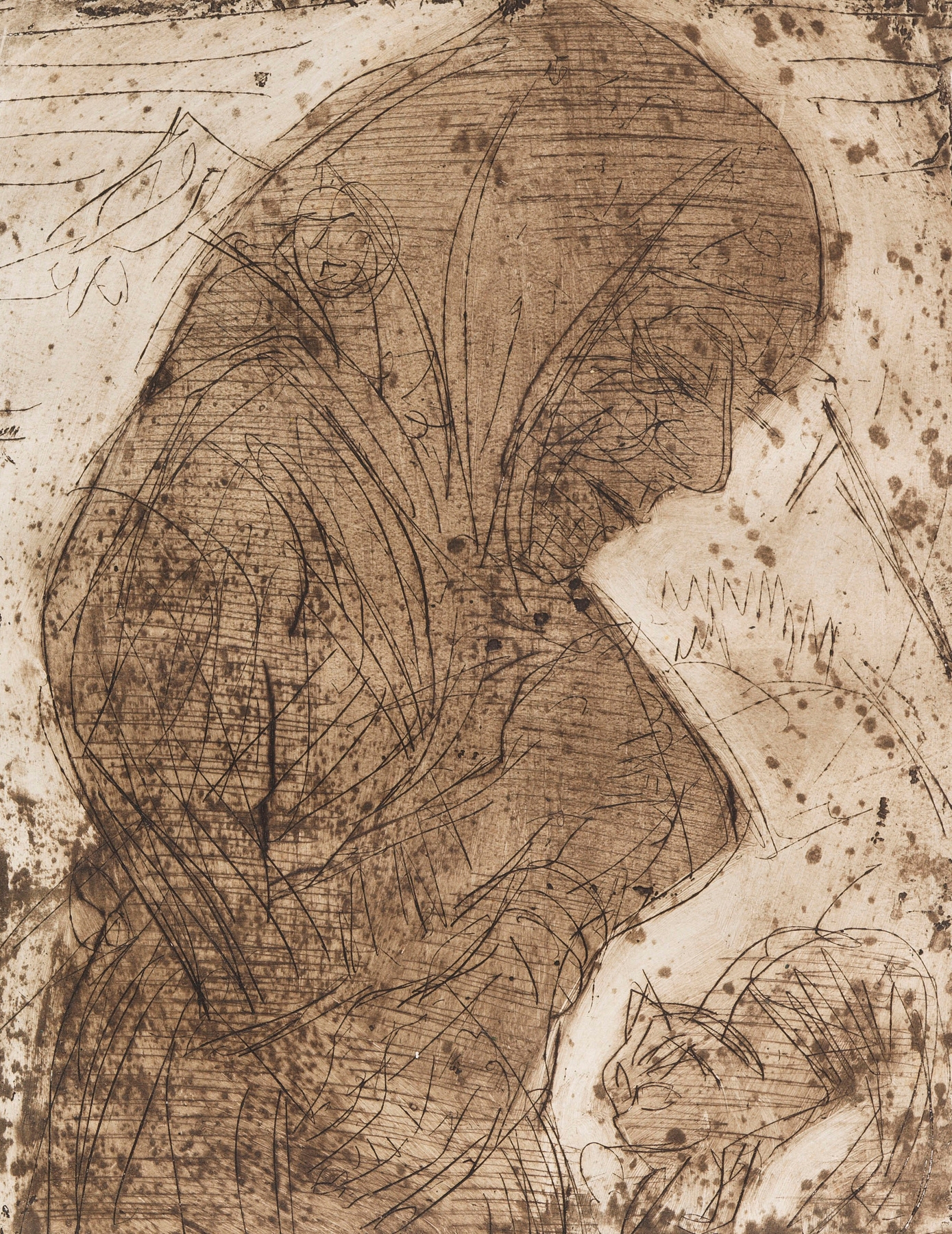 Alte Frau mit Katze (1922)