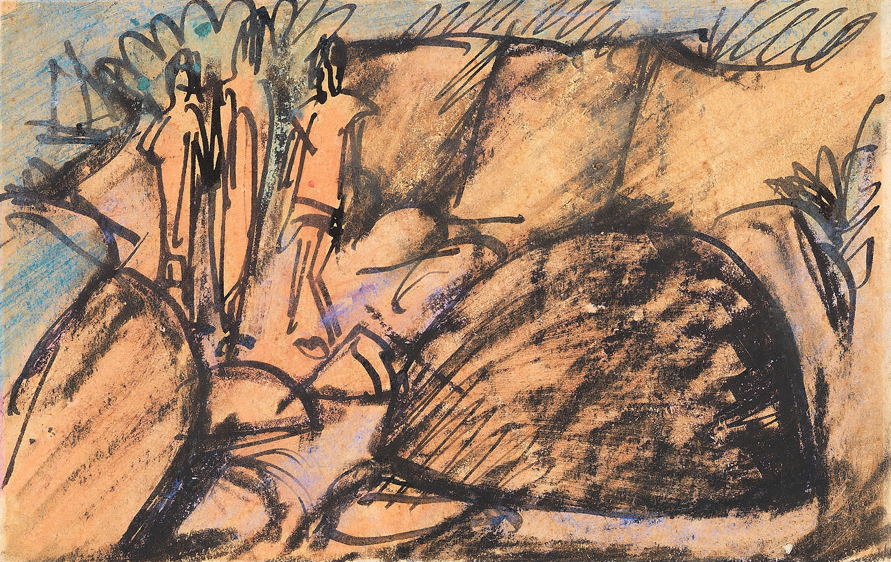 Drei Figuren auf Fehmarn (Postkarte) (1914)