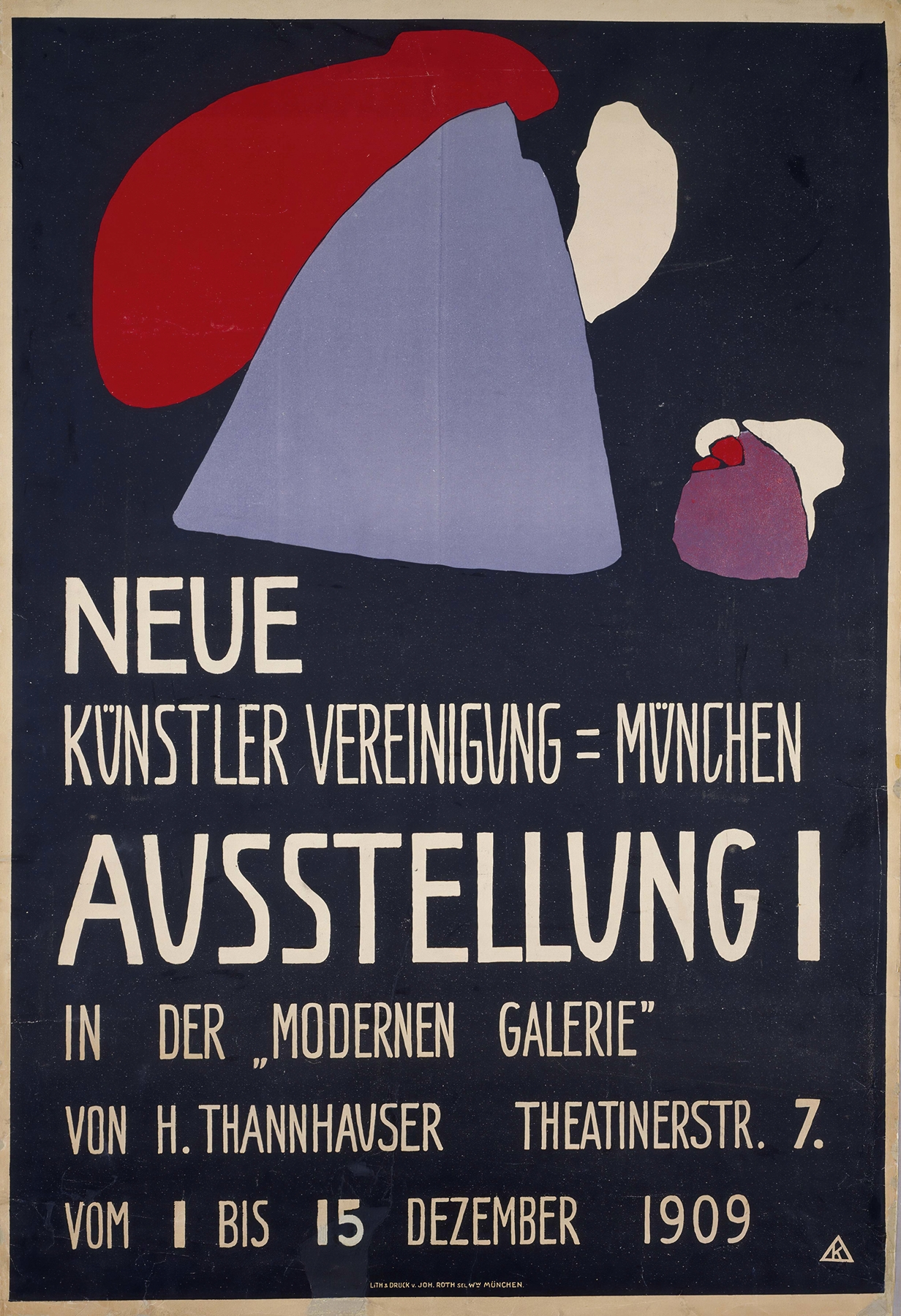Plakat für die erste Ausstellung der Neuen Künstlervereinigung München (1909)