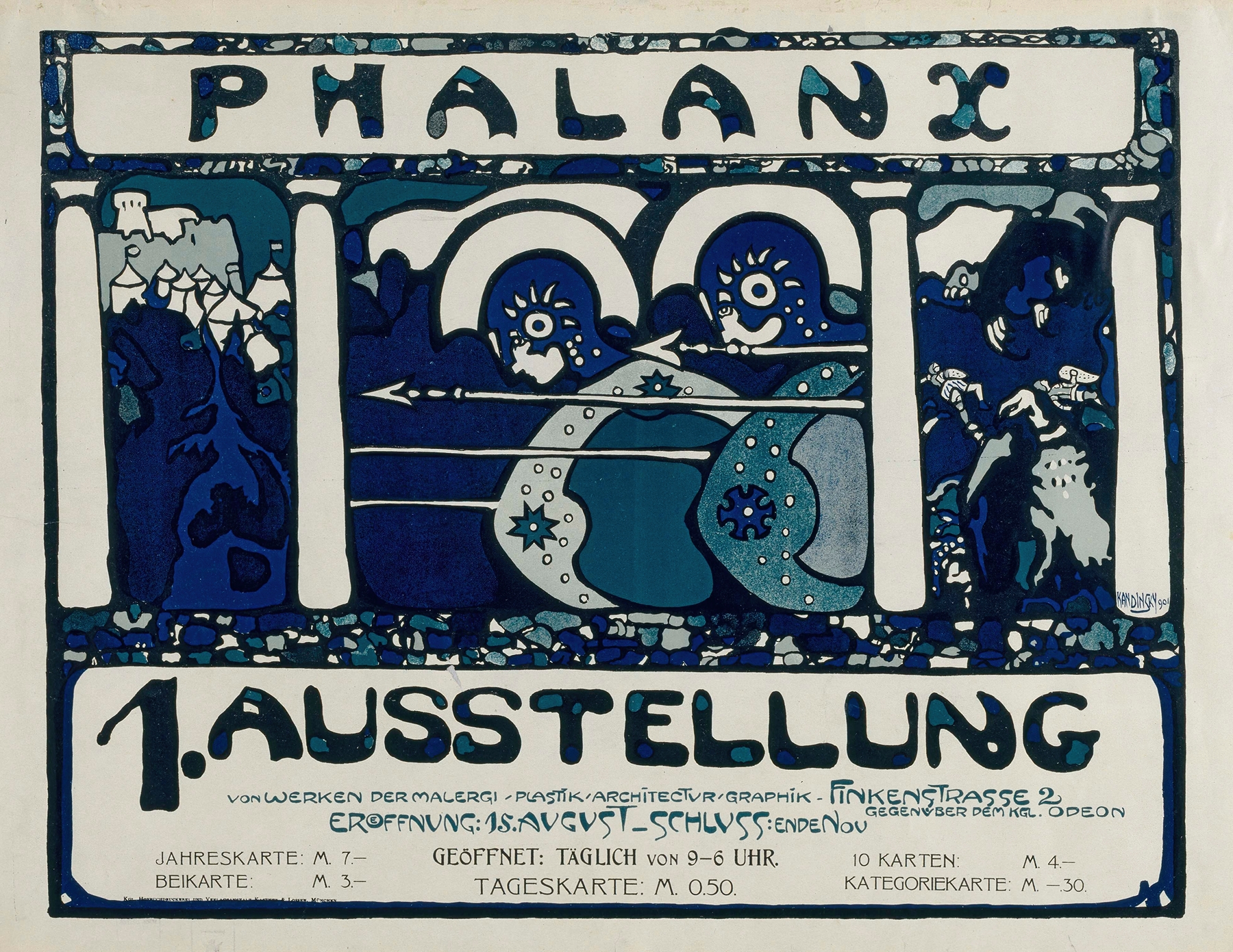 Plakat für die erste Ausstellung der Phalanx (1901)
