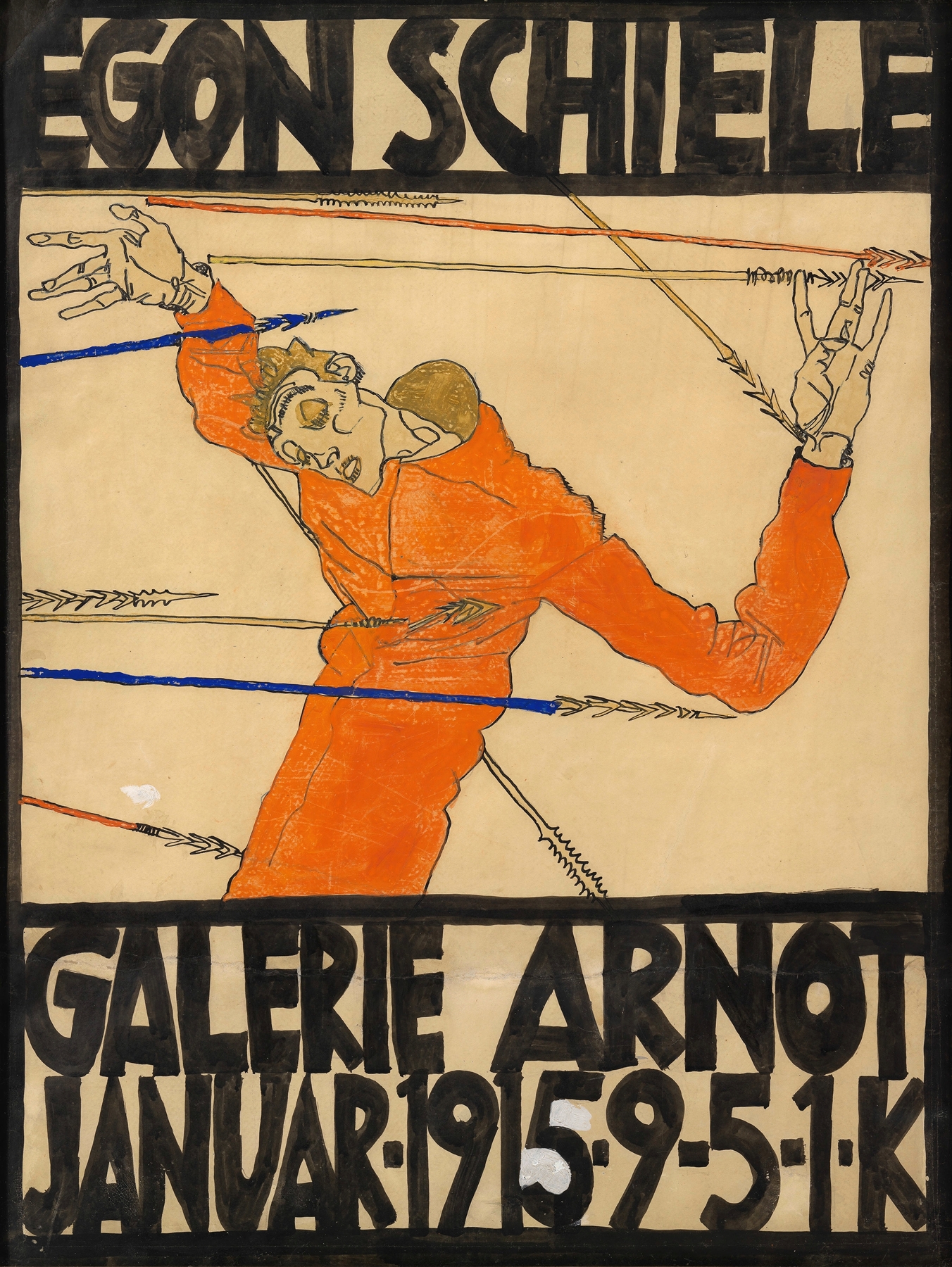 Plakat der Schiele-Ausstellung in der Galerie Arnot (1915)