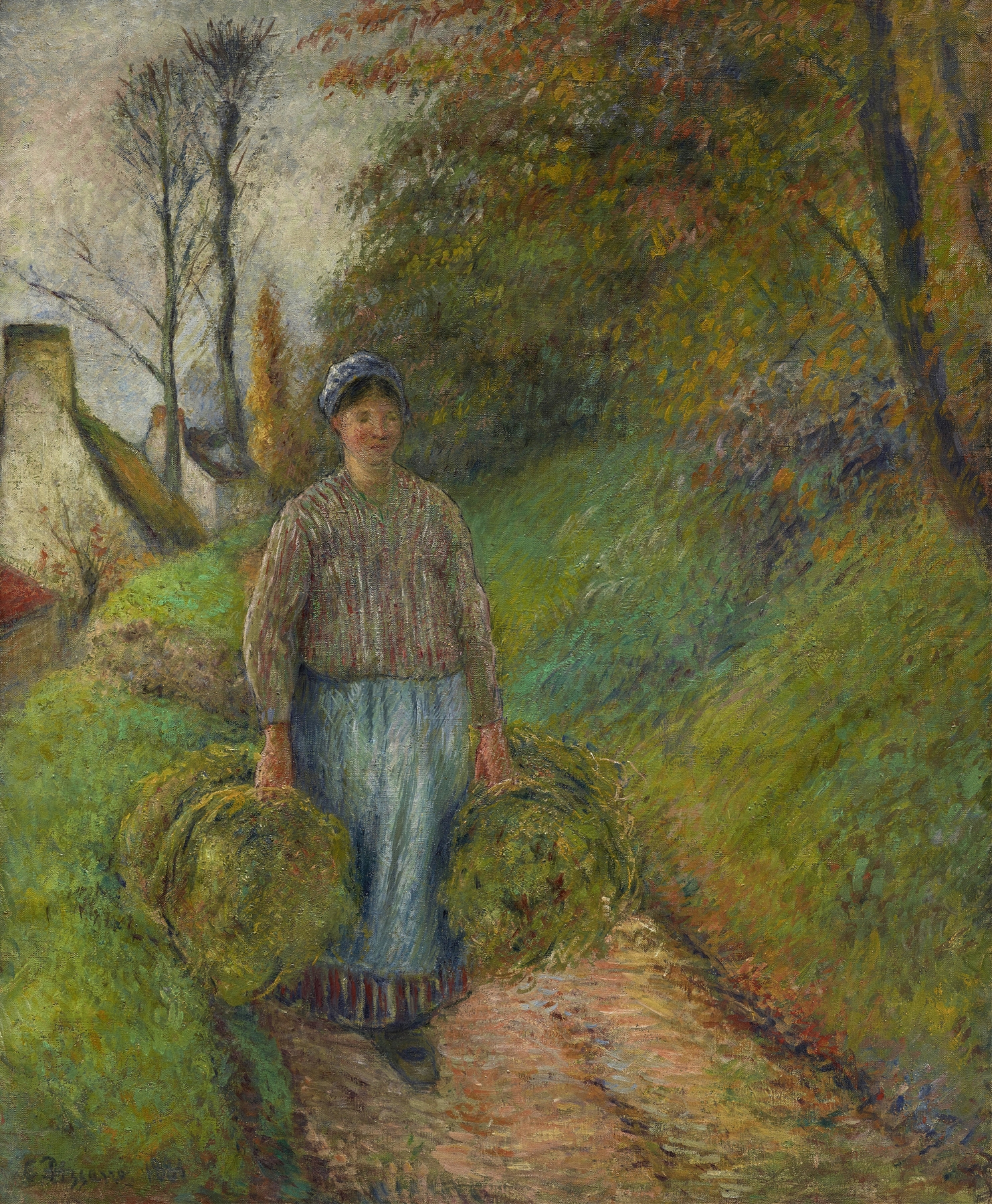Peasant Woman Carrying Two Bundles of Hay (1883)